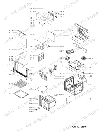 Схема №1 AKZ 483/IX с изображением Дверка для плиты (духовки) Whirlpool 481010475091