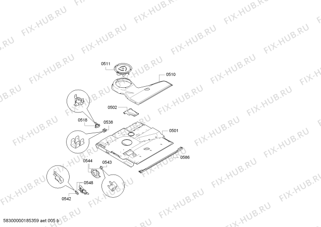 Схема №2 B47FS32H0 с изображением Модуль управления, запрограммированный для плиты (духовки) Bosch 11024120