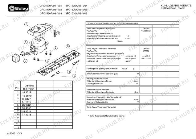 Схема №1 3FC1530A с изображением Панель управления для холодильной камеры Bosch 00435514