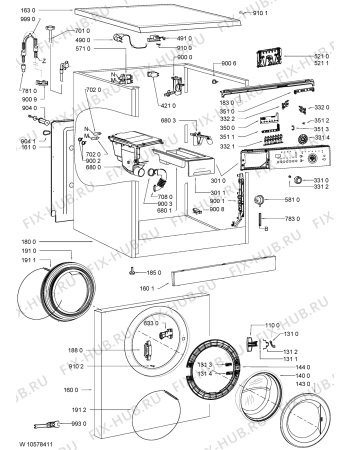 Схема №1 WA Sensitive 34 Di с изображением Модуль (плата) для стиралки Whirlpool 481010581702