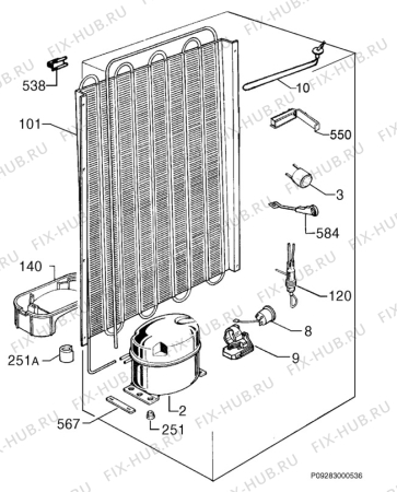 Взрыв-схема холодильника Zanussi ZD24/7LR1 - Схема узла Cooling system 017