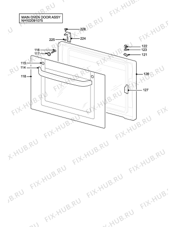 Взрыв-схема плиты (духовки) Electrolux EKG5049XN - Схема узла H10 Main Oven Door (large)