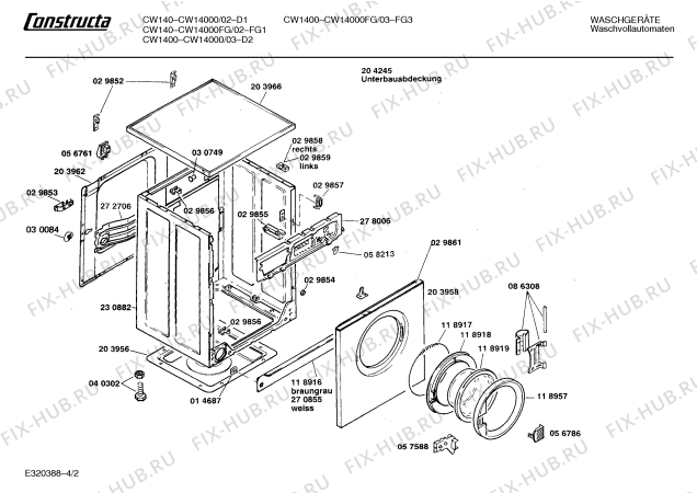 Схема №2 CW14000FG CW140 с изображением Инструкция по эксплуатации для стиральной машины Bosch 00514145
