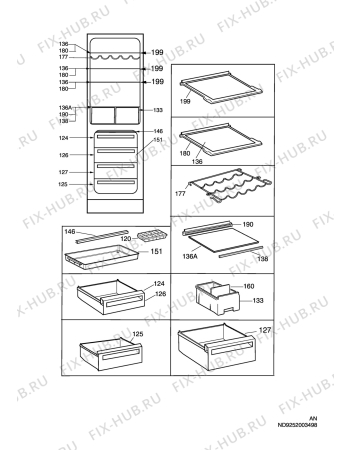 Взрыв-схема холодильника Electrolux ERB33201W - Схема узла C10 Interior