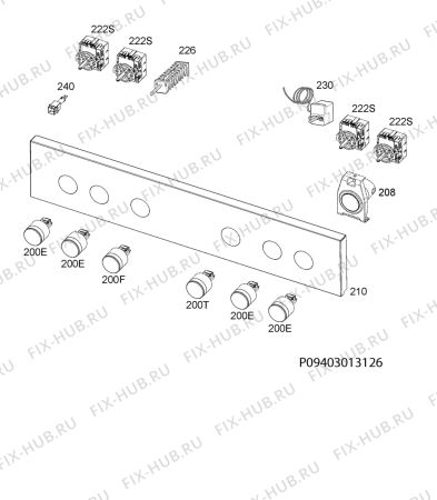 Взрыв-схема плиты (духовки) Zanussi ZCV96603MX - Схема узла Command panel 037