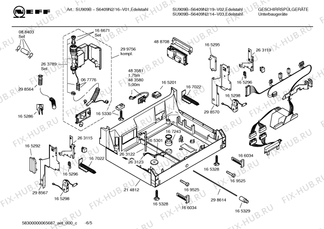 Схема №2 S6409N2 SU909B с изображением Краткая инструкция для электропосудомоечной машины Bosch 00583068