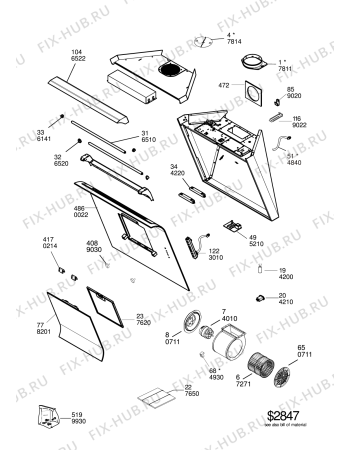 Схема №1 208355404505PRF00945 с изображением Панель для вытяжки Whirlpool 488000553223