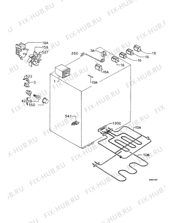 Взрыв-схема плиты (духовки) Zanussi HM442 - Схема узла Functional parts