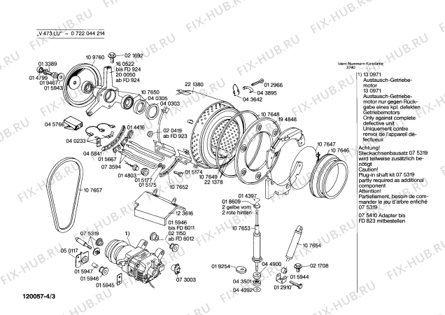 Взрыв-схема стиральной машины Bosch 0722044214 V473LU - Схема узла 03