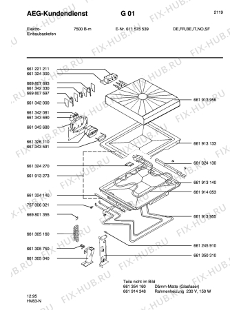 Схема №1 COMP. 7750E-D3D с изображением Тэн для плиты (духовки) Aeg 8996619140537