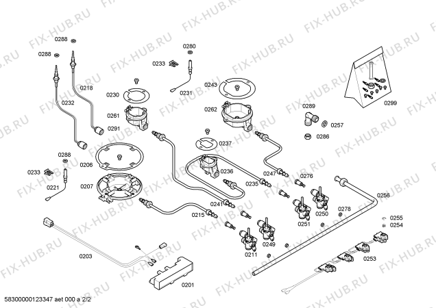 Схема №2 PCK755DBR с изображением Комплект форсунок для электропечи Bosch 00605884