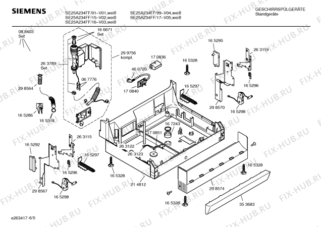 Схема №2 SE24A231FF с изображением Инструкция по эксплуатации для посудомоечной машины Siemens 00585882