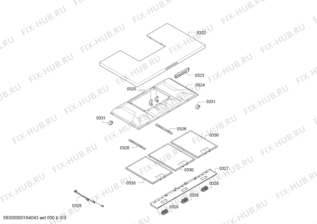Взрыв-схема вытяжки Bosch DWB098E51I BOSCH - Схема узла 03