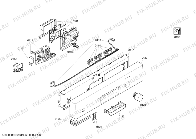 Схема №4 VVD54S01EU с изображением Передняя панель для посудомойки Bosch 00644851