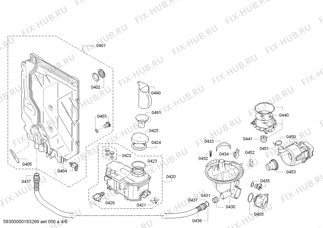 Взрыв-схема посудомоечной машины Siemens SN26L281TR - Схема узла 04