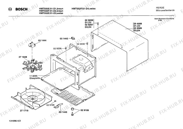 Схема №2 HMT552F с изображением Контактная пленка для свч печи Bosch 00058761