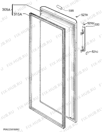 Взрыв-схема холодильника Electrolux EUF2748AOX - Схема узла Door 003