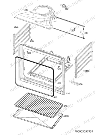 Взрыв-схема плиты (духовки) Aeg EE1000001M - Схема узла Oven