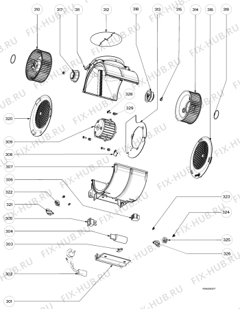 Взрыв-схема вытяжки Electrolux EFC9505/S - Схема узла Section 3