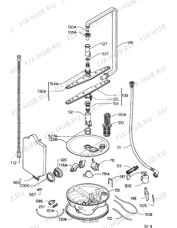 Взрыв-схема посудомоечной машины Rex P460N - Схема узла Hydraulic System 272