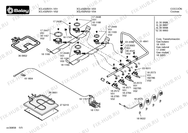 Схема №1 4CL182N с изображением Газовый кран для плиты (духовки) Bosch 00182785