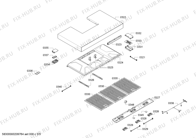 Взрыв-схема вытяжки Gaggenau AW240191 Gaggenau - Схема узла 03