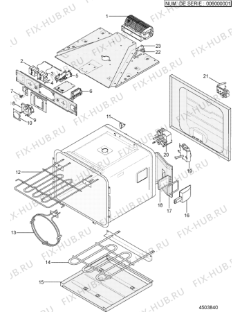 Взрыв-схема плиты (духовки) Indesit FI525I (F021922) - Схема узла