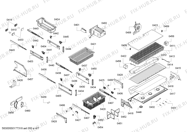 Схема №3 CIB30M1ER1 с изображением Крепеж для холодильной камеры Bosch 00745811