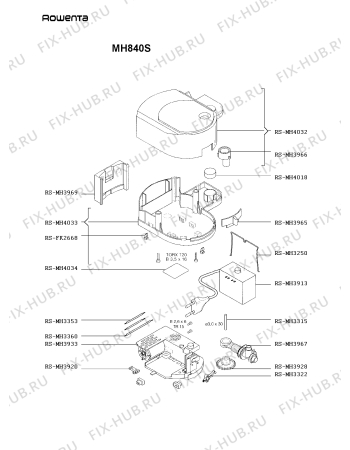 Взрыв-схема техники по уходу за телом Rowenta MH840S - Схема узла MH840SDE.__2