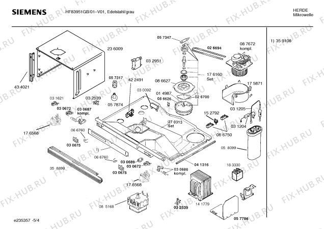 Схема №2 HF83951GB с изображением Инструкция по эксплуатации для микроволновой печи Siemens 00591292