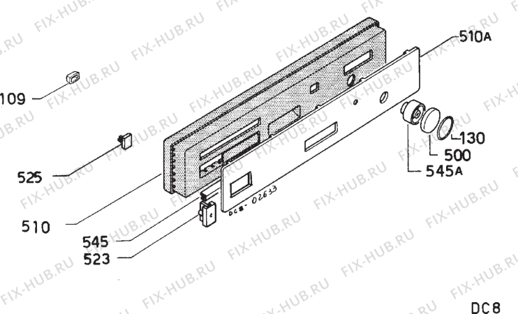 Взрыв-схема посудомоечной машины Zanussi ID1622W - Схема узла Command panel 037