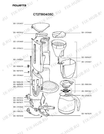 Схема №1 CT210941/35C с изображением Отключатель для электрокофеварки Rowenta SS-193464
