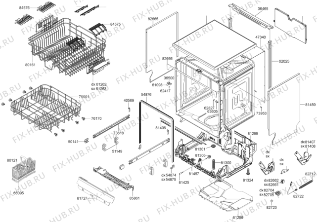 Взрыв-схема посудомоечной машины Gorenje GI62324W (275581, PMS60I) - Схема узла 04