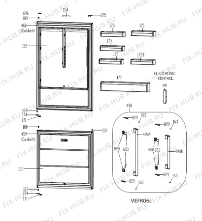 Схема №2 H8BEH183O3X с изображением Полка для холодильной камеры Whirlpool 488000534361