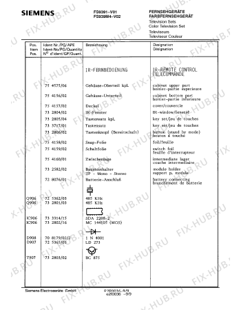 Схема №3 FC909K4 с изображением Интегрированный контур для телевизора Siemens 00733723