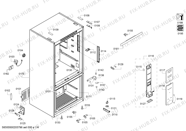 Схема №3 KG76NAI30M, Siemens с изображением Дверь для холодильника Siemens 00716982