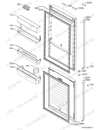 Взрыв-схема холодильника Aeg S83830CTX2 - Схема узла Door 003