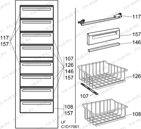 Взрыв-схема холодильника Arthurmartinelux 1855-5FF+ - Схема узла C10 Interior