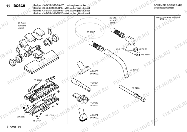 Взрыв-схема пылесоса Bosch BBS4326EU MAXIMA 43 - Схема узла 03