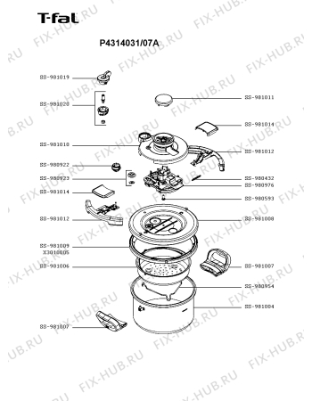 Схема №1 P4310431/07A с изображением Котелка Seb SS-981010