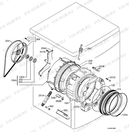Взрыв-схема стиральной машины Zanussi ZWNB6120L - Схема узла Functional parts 267