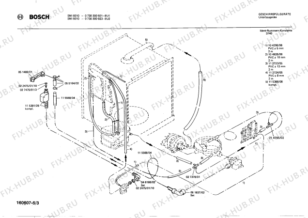 Схема №3 0730300921 SMI9310 с изображением Панель для посудомойки Bosch 00115528
