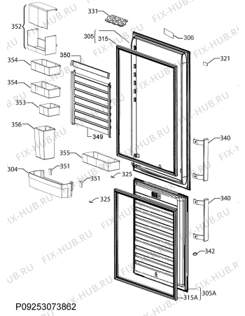 Схема №1 RCB83724VX с изображением Панель ящика для холодильной камеры Aeg 140016933065