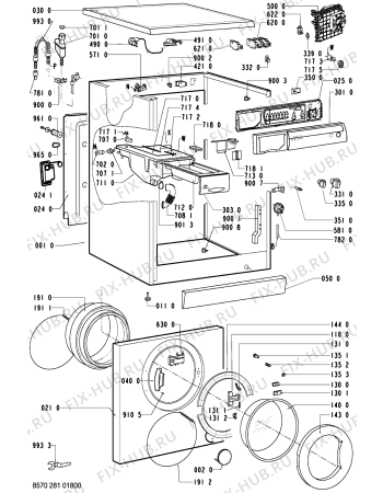 Схема №1 WHM 102 W 200 488 69 с изображением Микропереключатель для стиралки Whirlpool 481228219249