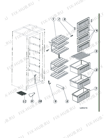 Взрыв-схема холодильника Indesit SFR167 (F050044) - Схема узла