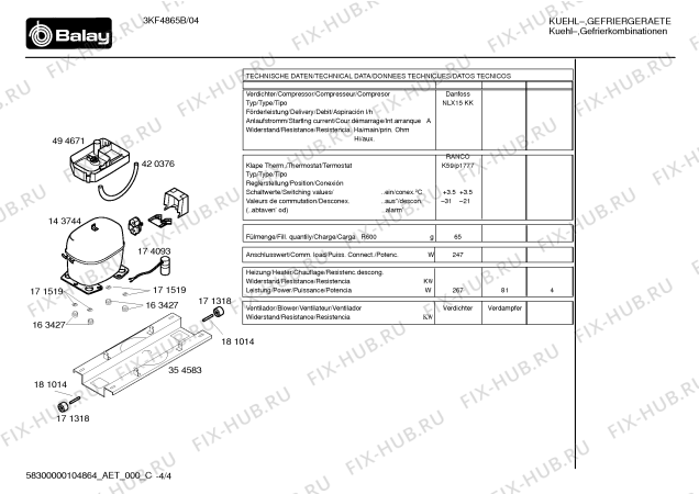 Схема №2 3KF4865B с изображением Дверь для холодильника Bosch 00241920