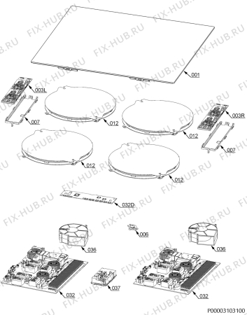 Схема №1 HK774400IB IG4 с изображением Поверхность для плиты (духовки) Aeg 140037622010