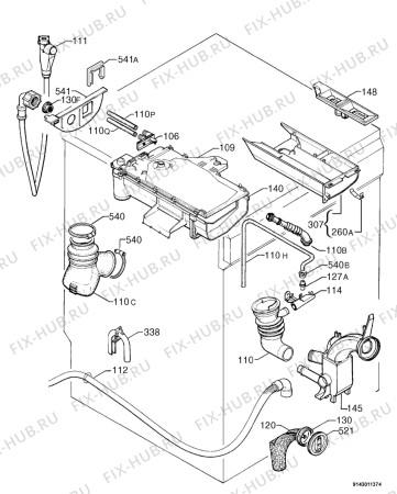 Взрыв-схема стиральной машины Juno JWV7813 - Схема узла Hydraulic System 272