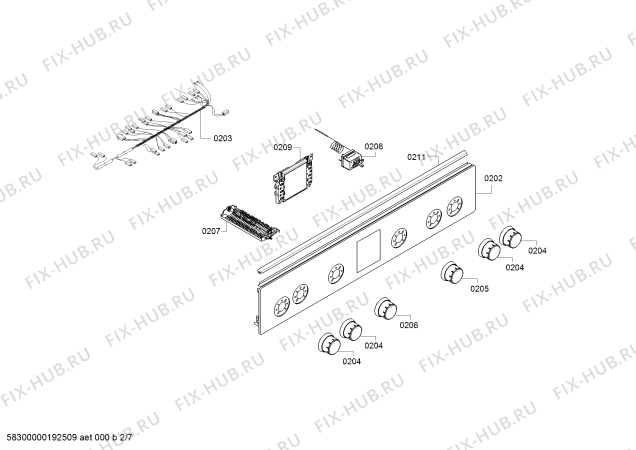 Взрыв-схема плиты (духовки) Bosch HGD745228N - Схема узла 02