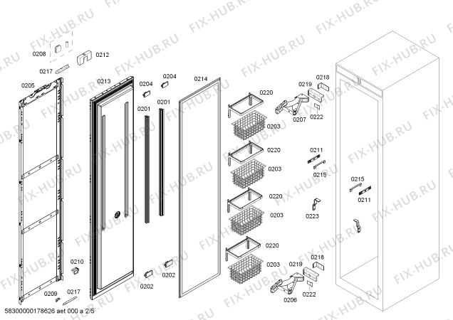 Схема №2 FID18M1IL5 с изображением Плата для холодильника Bosch 00742122